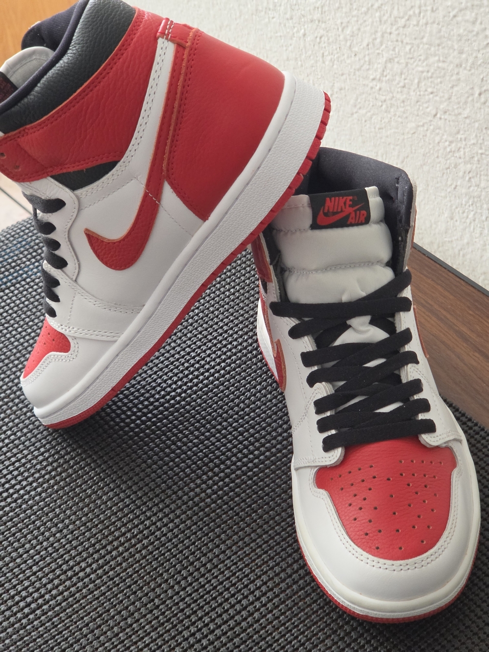 Brand New AJ1- Mid Sneakers in White and Red